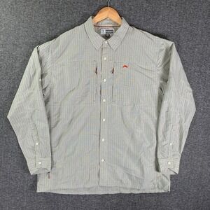Simms Fishing Shirt Men 2XL Button Up Vented Outdoor Camping